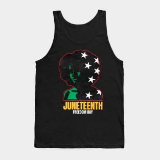 Afro American Female With Stras Freedom Day Juneteenth Tank Top